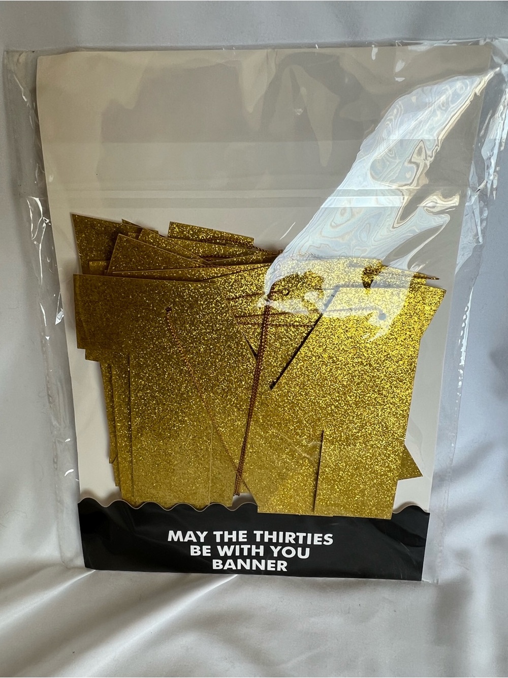 Gold Glitter "May The Thirties Be With You" Party Banner Star Wars - Picture 2 of 3